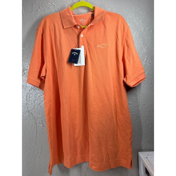 Callaway Men's Orange GM Chevy Embroidered Emblem Polo Shirt Size XL‎ NWT - Picture 1 of 6